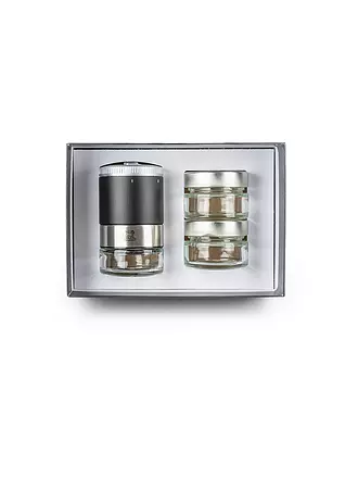 PEUGEOT | Pfeffermühle U'Select, Pfefferbar, inkl. 3 Premium-Pfeffern im Vorratsglas, Rezeptbuch & Stift zur Beschriftung Schwarz Ma | 
